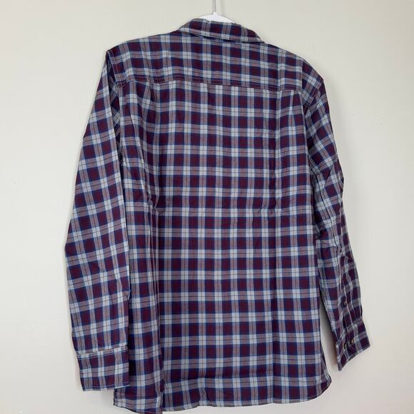 Even Tide Long Sleeve Button Up Shirt Burgundy Plaid NWT Men Size Medium - Picture 5 of 9